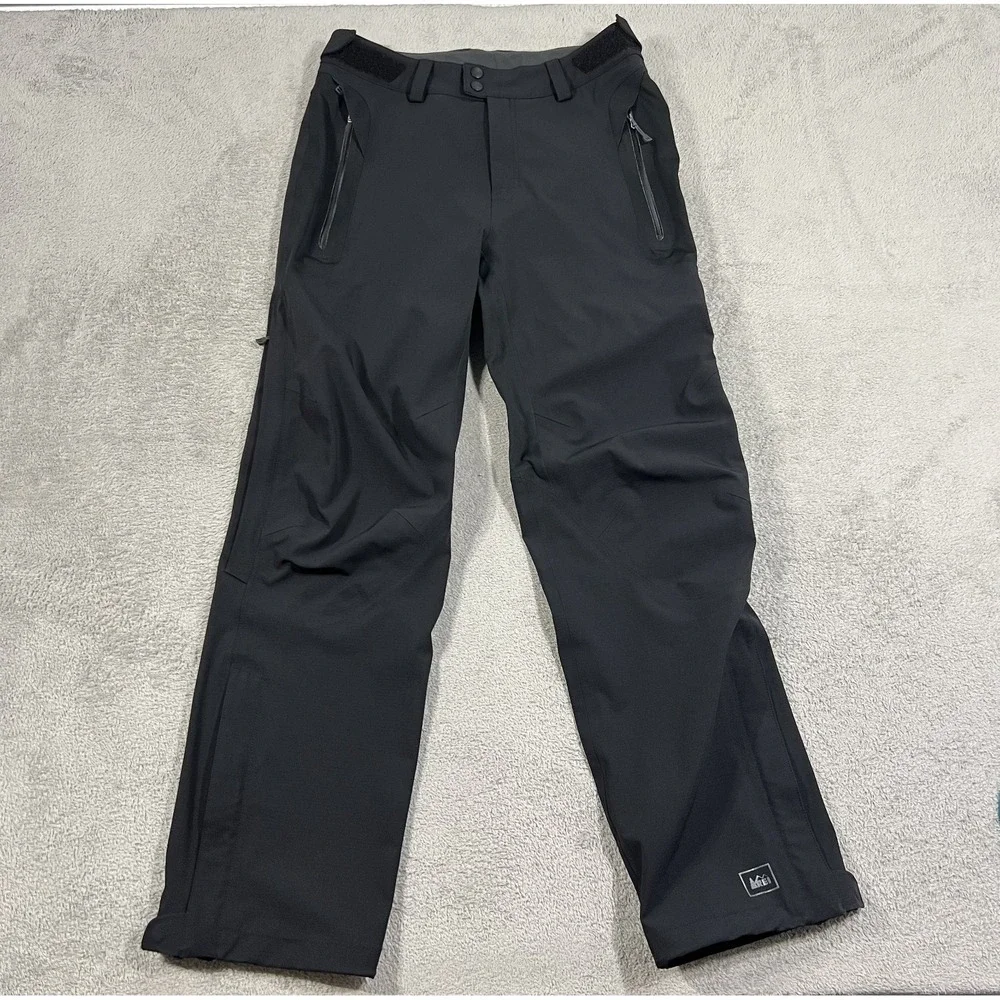 REI E1 Elements Rain Pants Mens 32x32 Black